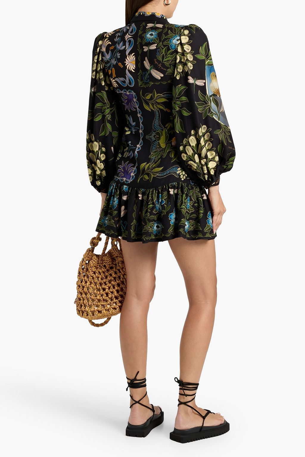 FARM RIO Printed twill mini dress