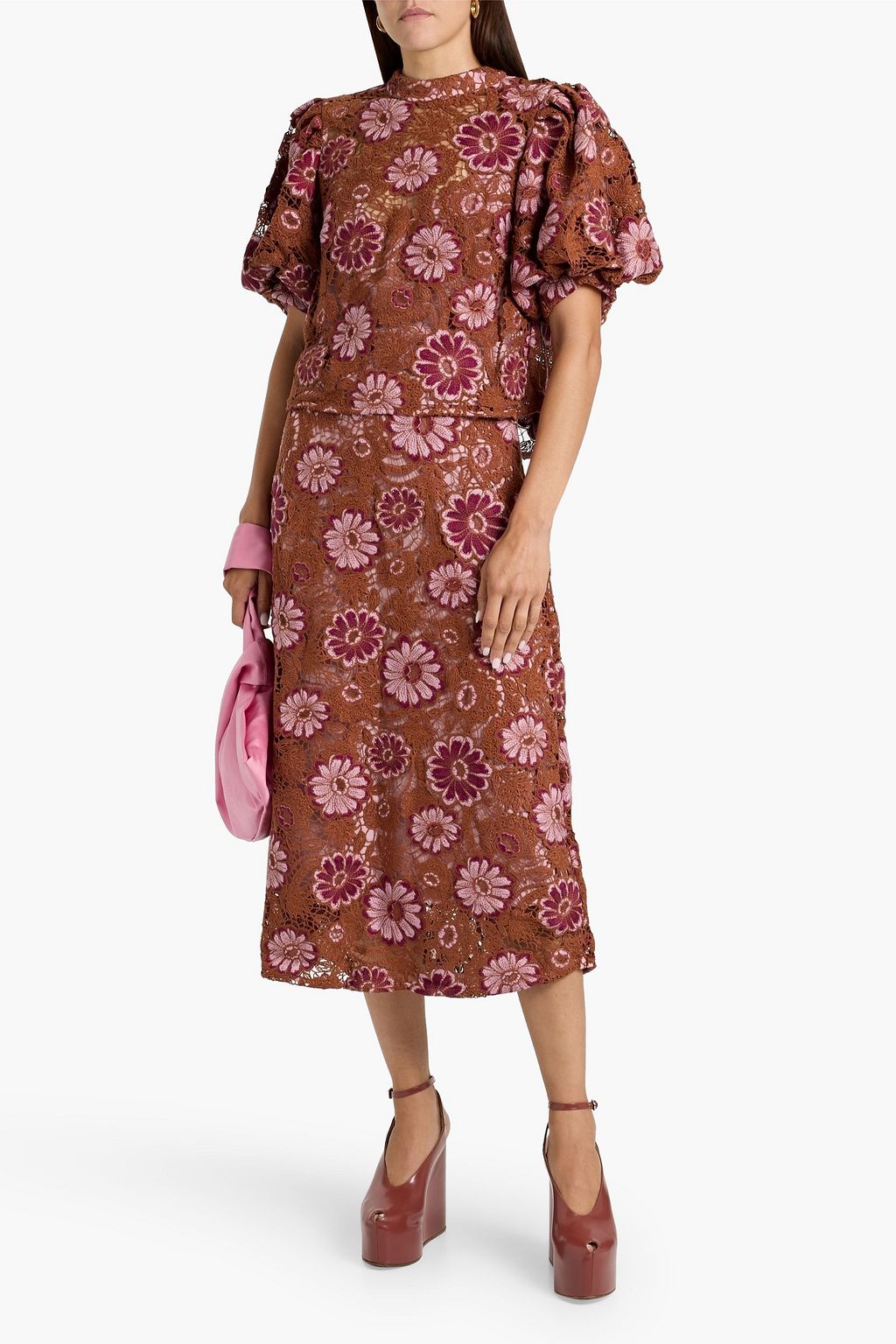 FARM RIO Guipure lace blouse