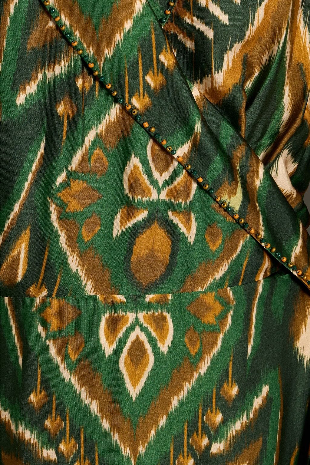FARM RIO Printed crepe de chine wrap dress
