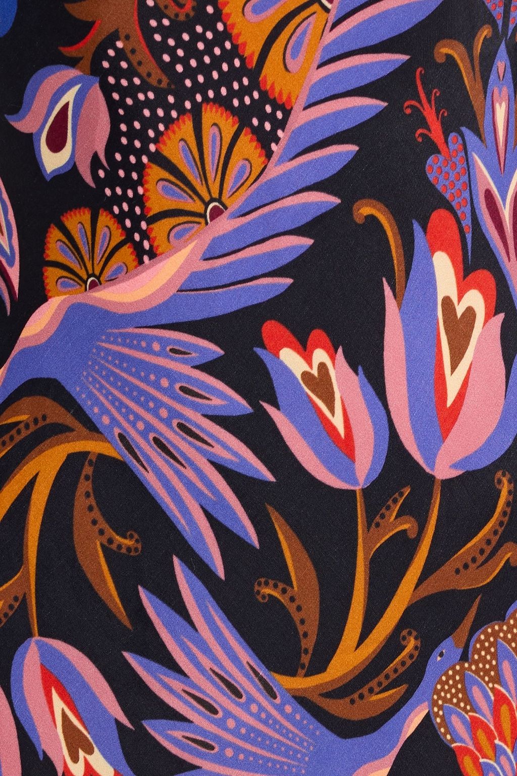 FARM RIO Printed crepe de chine mini slip dress