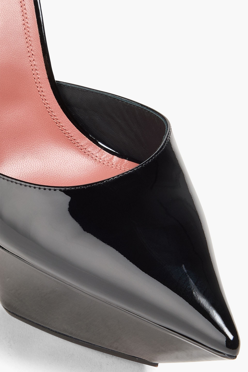 Amina Muaddi Angelica Patent-leather Platform Pumps In Animal Print