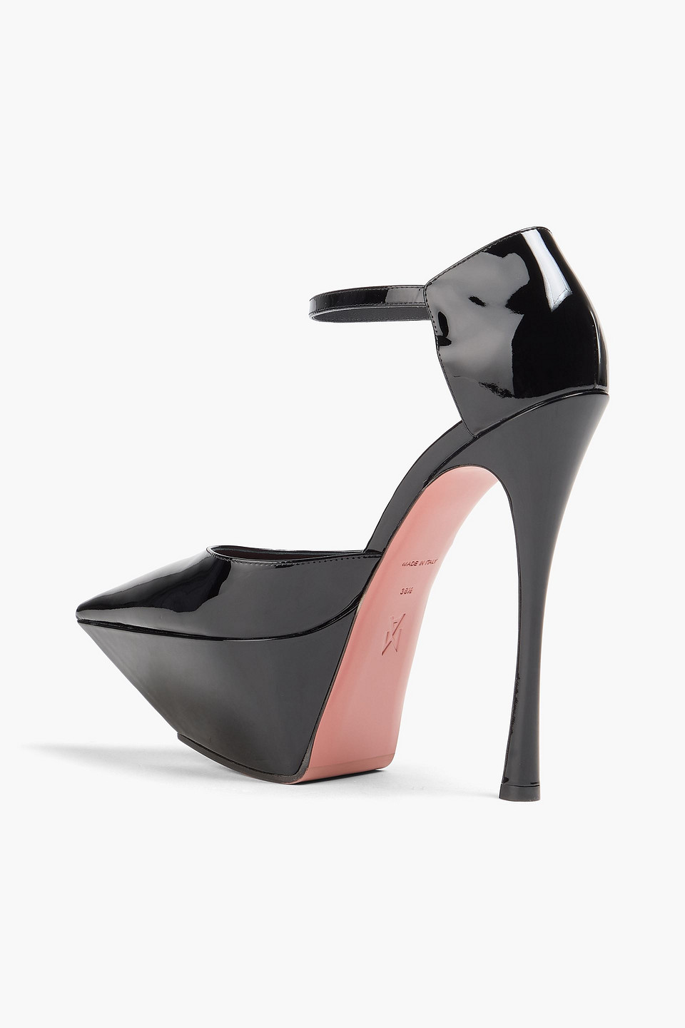 Amina Muaddi Angelica Patent-leather Platform Pumps In Animal Print