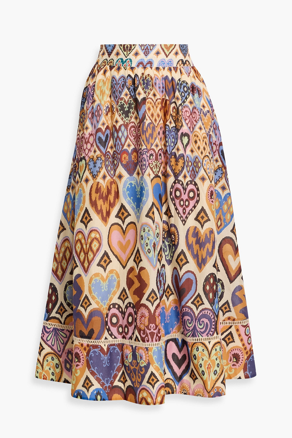 Farm Rio Printed Cotton-voile Midi Skirt In Multi