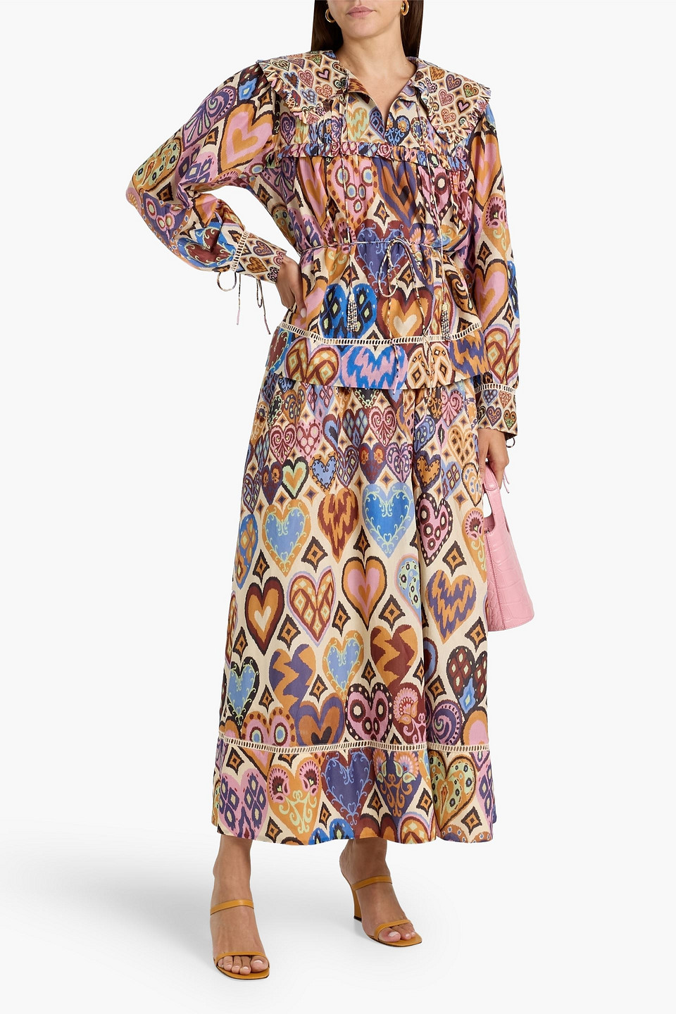 Farm Rio Printed Cotton-voile Midi Skirt In Multi