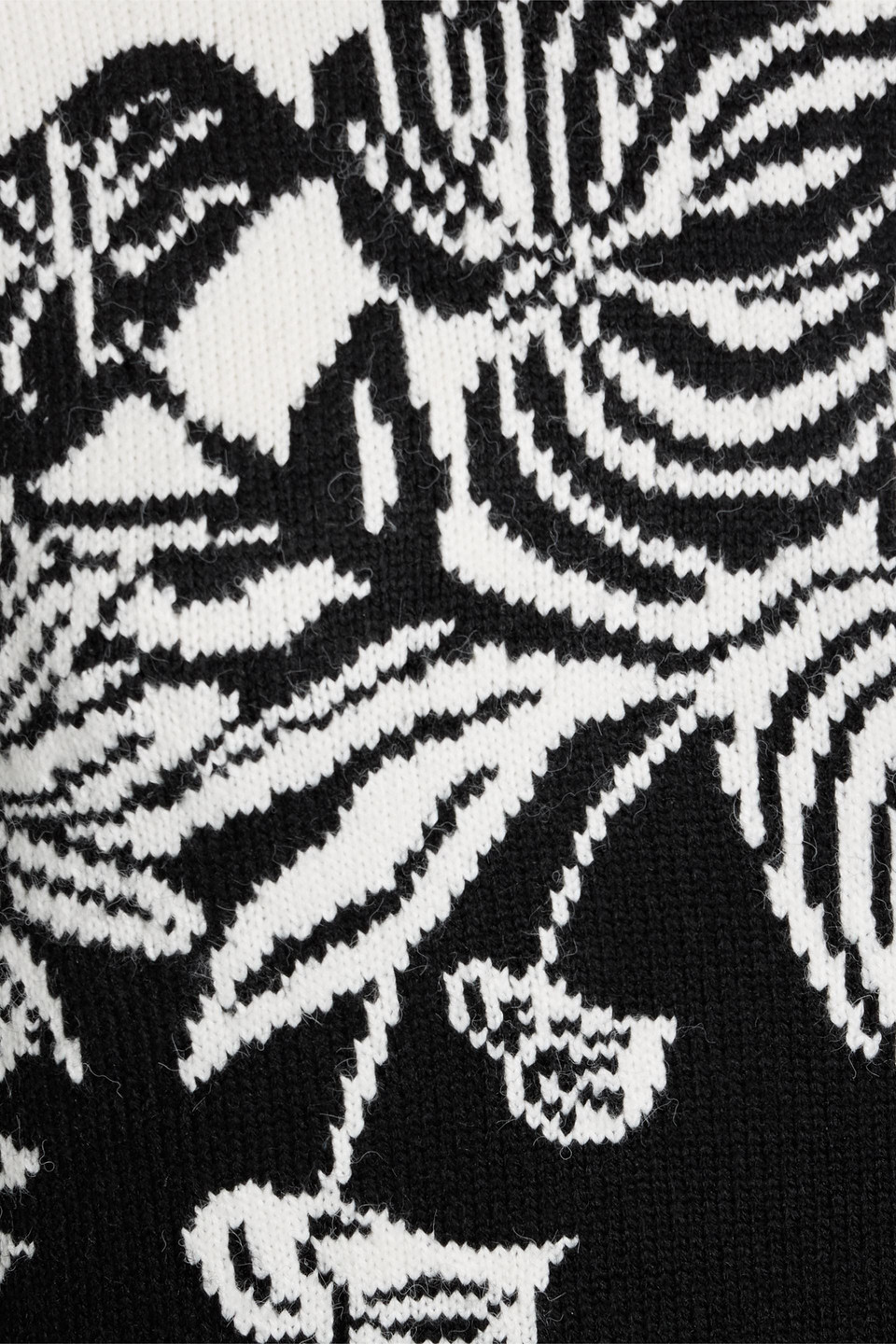 Farm Rio Intarsia-knit Mini Dress In Black