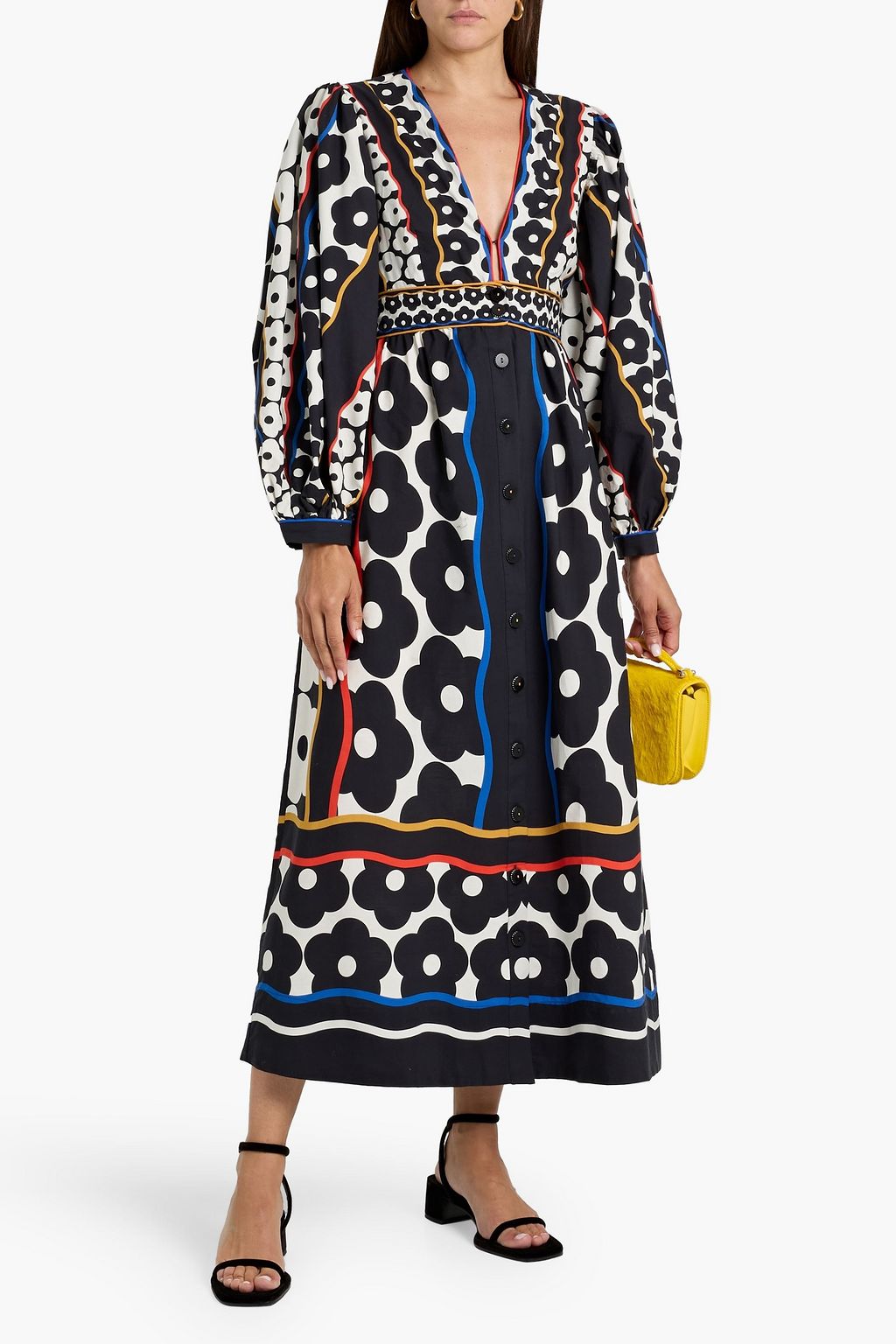 FARM RIO Printed cotton midi dress