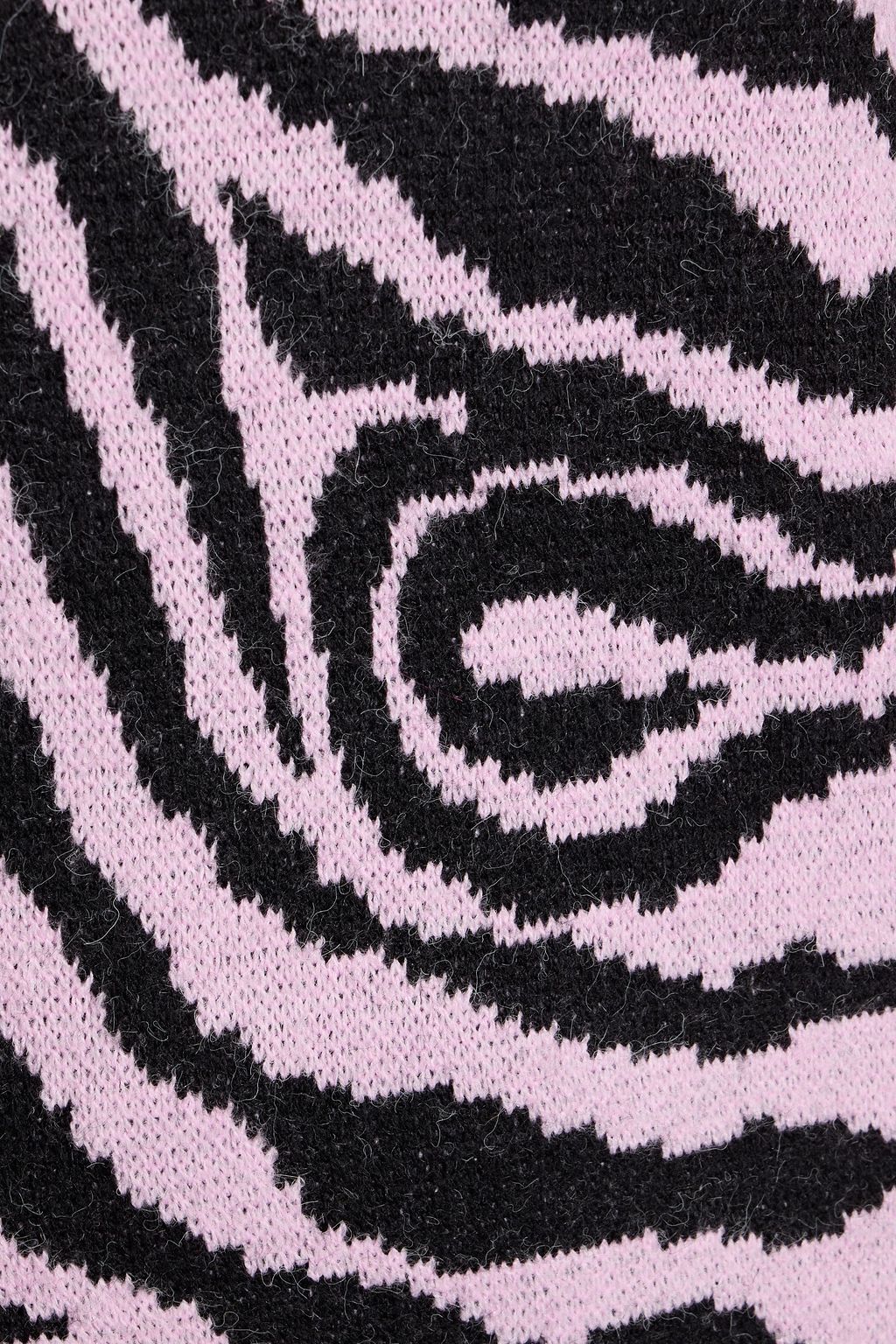 FARM RIO Zebra-print jacquard-knit sweater