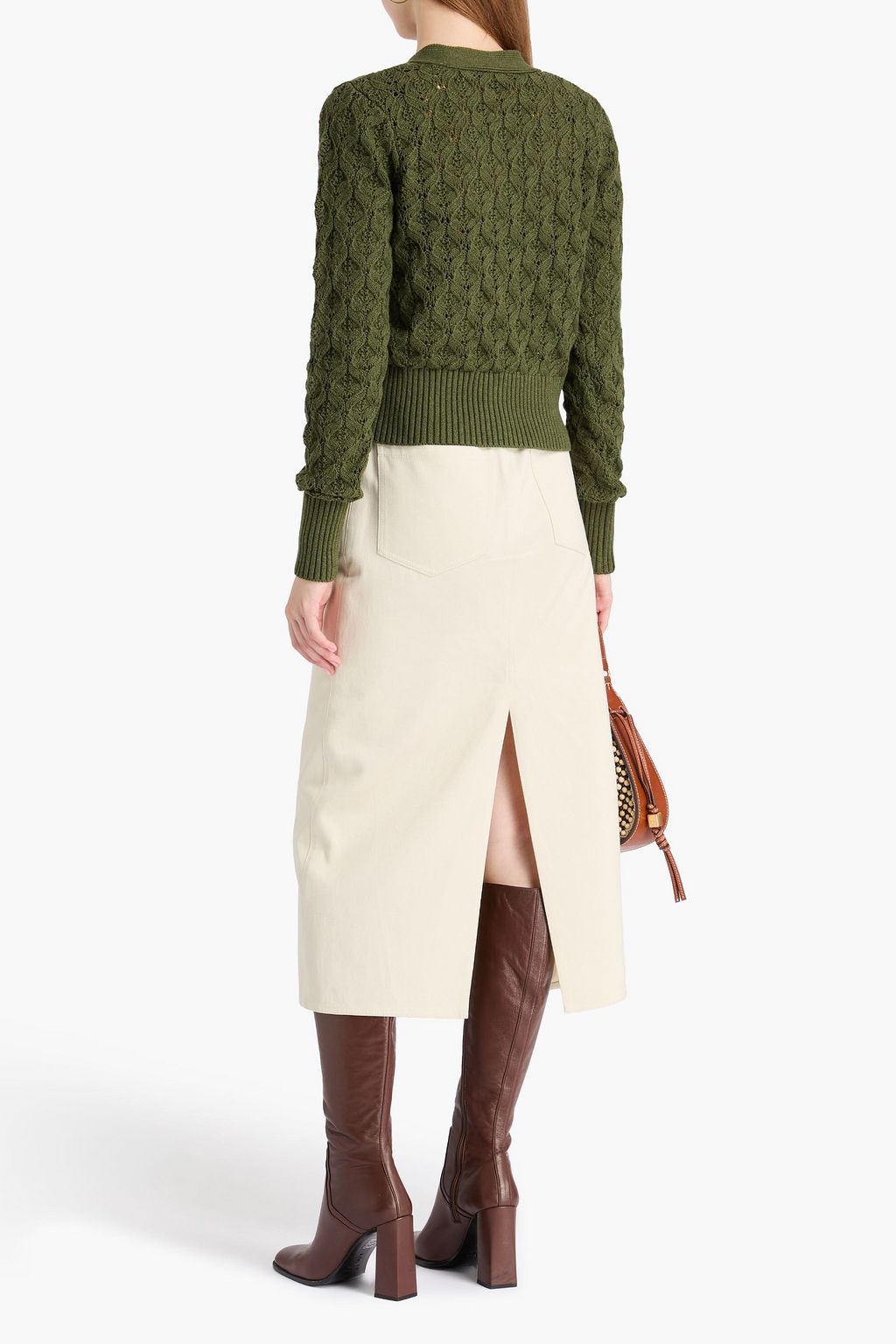 VERONICA BEARD Noorie crochet-knit cotton and cashmere-blend cardigan