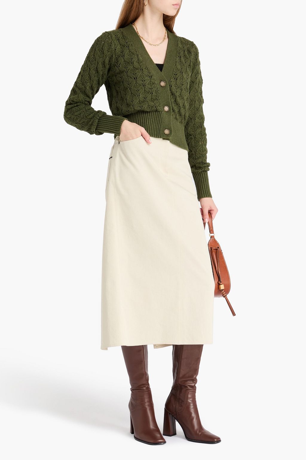 VERONICA BEARD Noorie crochet-knit cotton and cashmere-blend cardigan