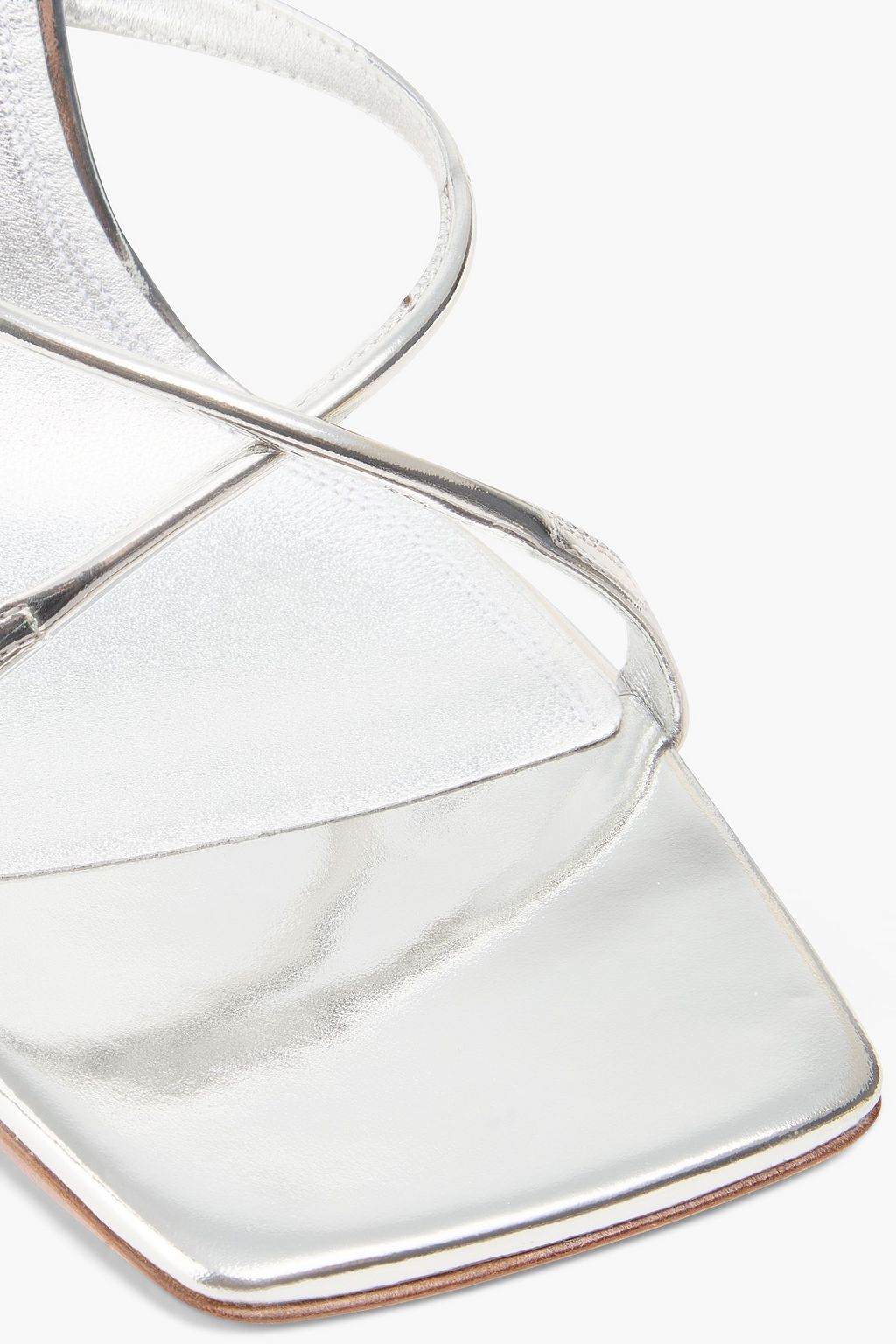 AMINA MUADDI Adriana mirrored-leather mules