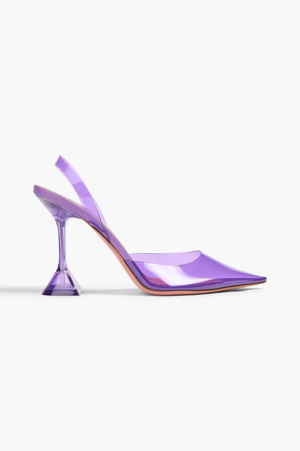 Amina Muaddi Holli Pvc Slingback Pumps In Purple