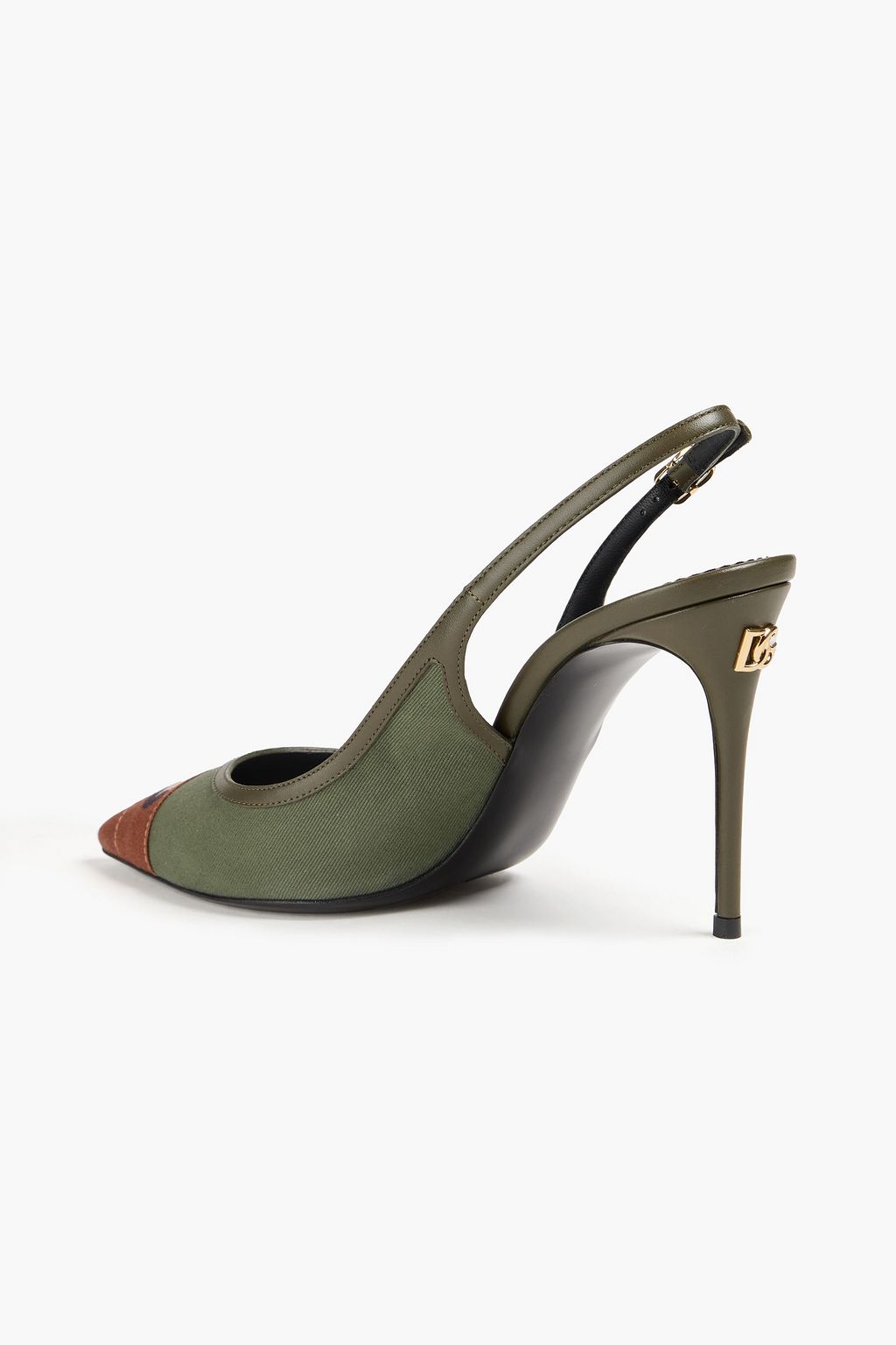 DOLCE&GABBANA Printed twill slingback pumps