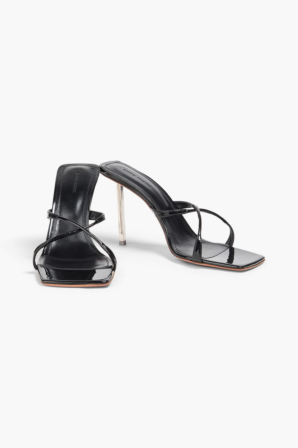 AMINA MUADDI ADRIANA PATENT-LEATHER MULES