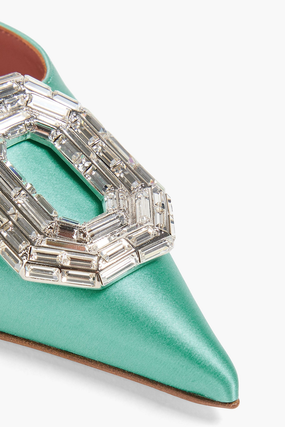 Amina Muaddi Camelia Crystal-embellished Satin Slingback Pumps In Multi