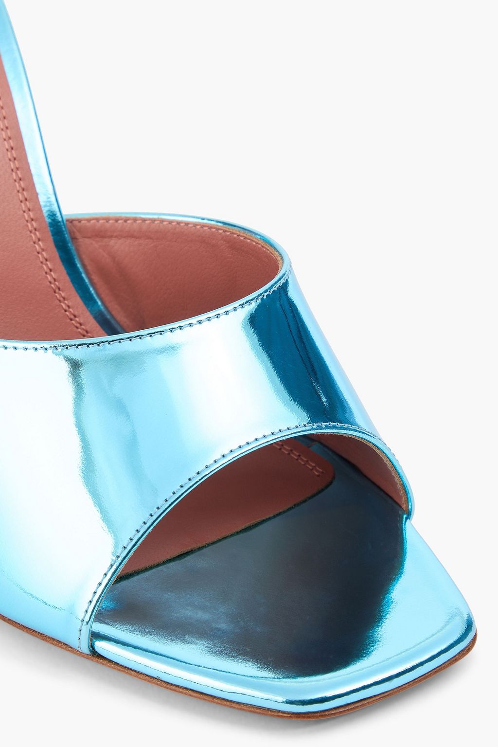 AMINA MUADDI حذاء ميول "لوبيتا" بكعب ويدج من الجلد العاكس