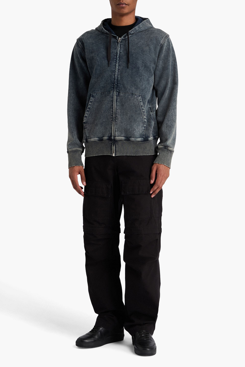  Rag & Bone - Stride Hoodie Aus Frottee Aus Einer Baumwollmischung In Acid-waschung Mit Reißverschluss - Grau - L 
