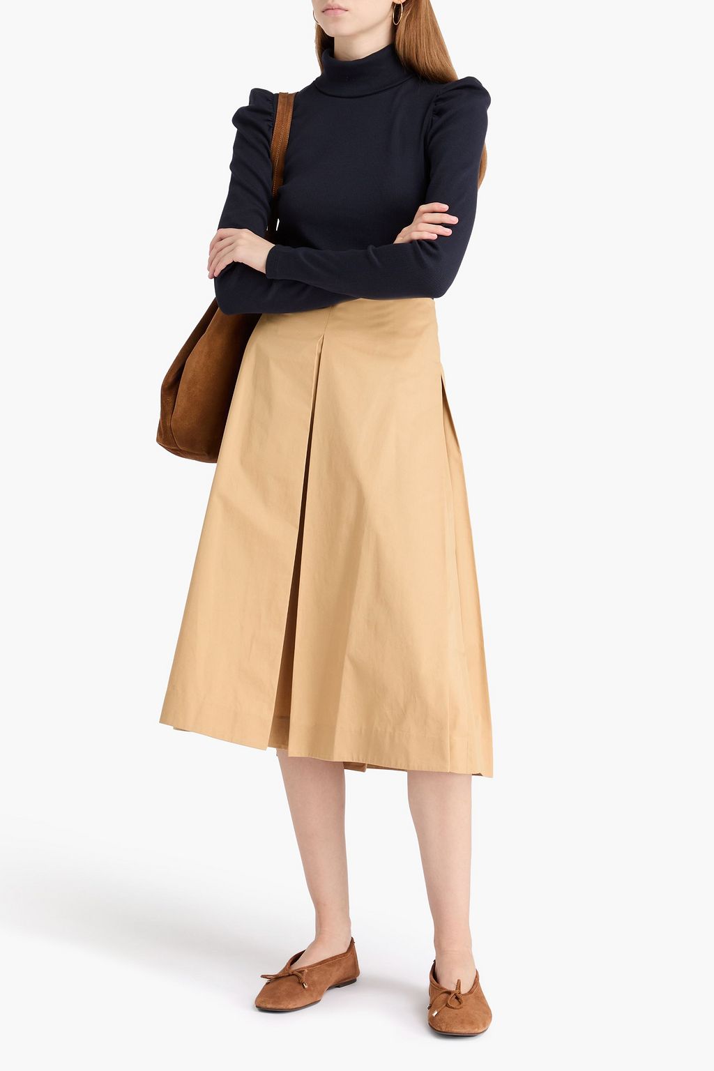 VERONICA BEARD Rollkragenoberteil „Cedar“ aus Stretch-Pima-Baumwoll-Jersey