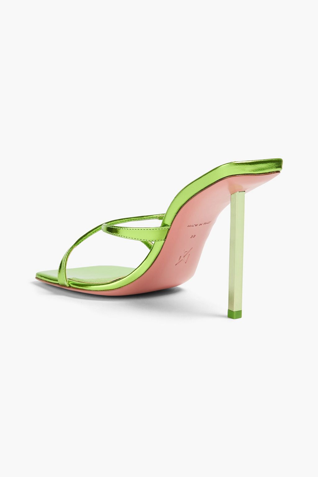 AMINA MUADDI Mules „Adriana“ aus verspiegeltem Leder