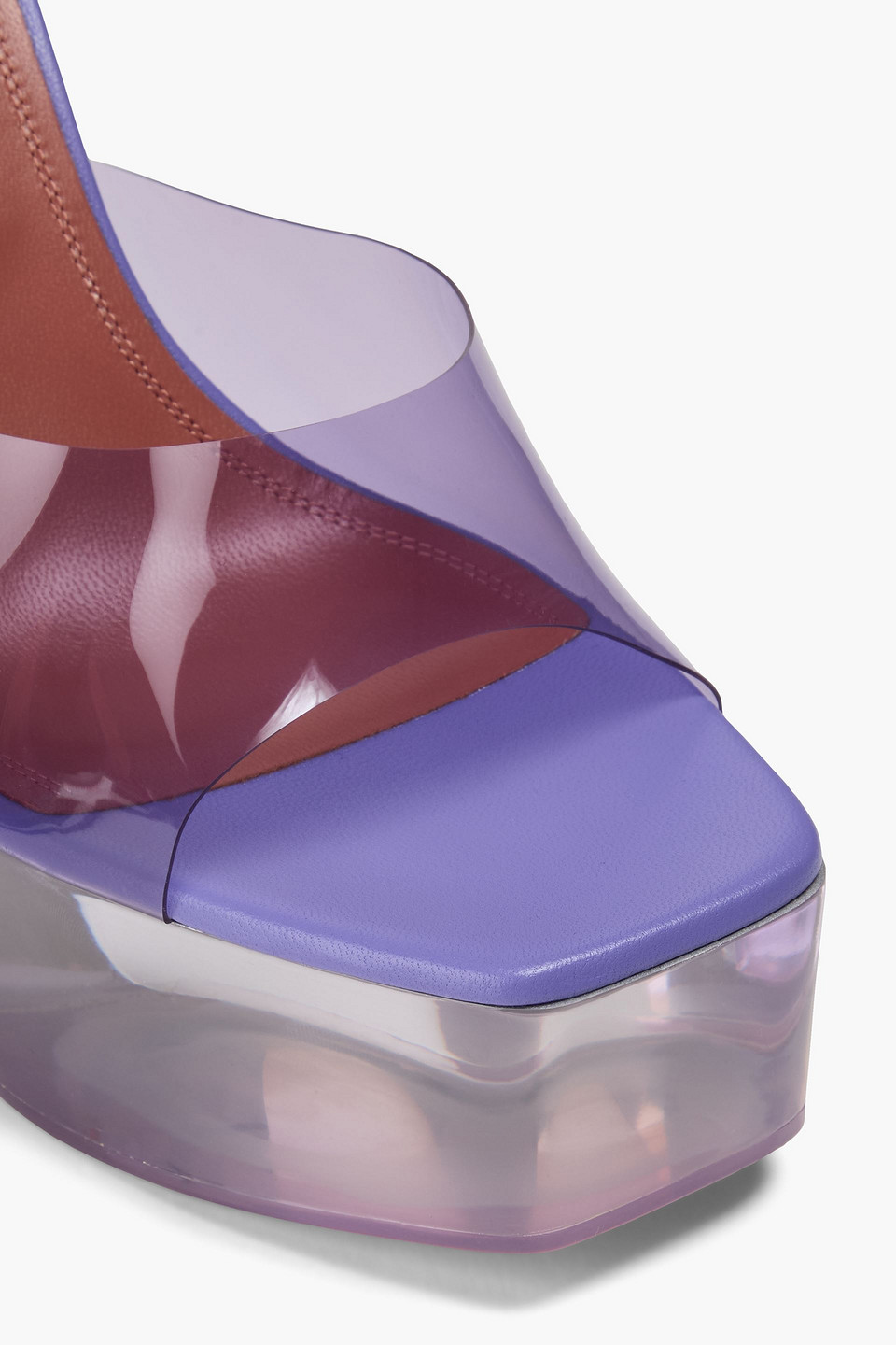 Amina Muaddi Dalida Pvc Platform Mules In Multi