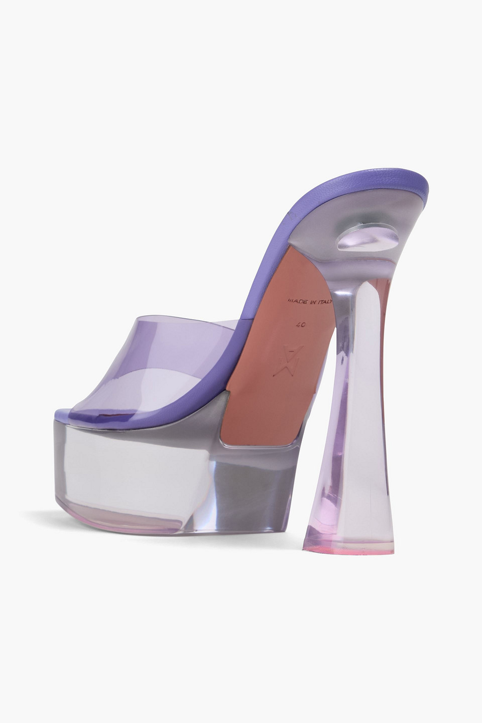 Amina Muaddi Dalida Pvc Platform Mules In Multi