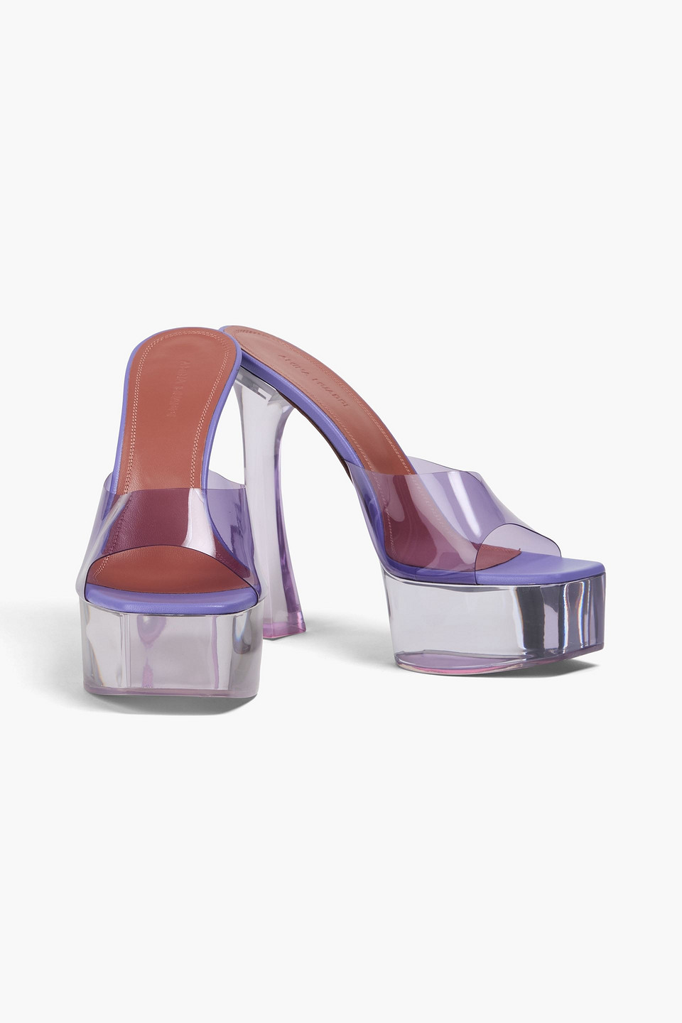 Amina Muaddi Dalida Pvc Platform Mules In Multi