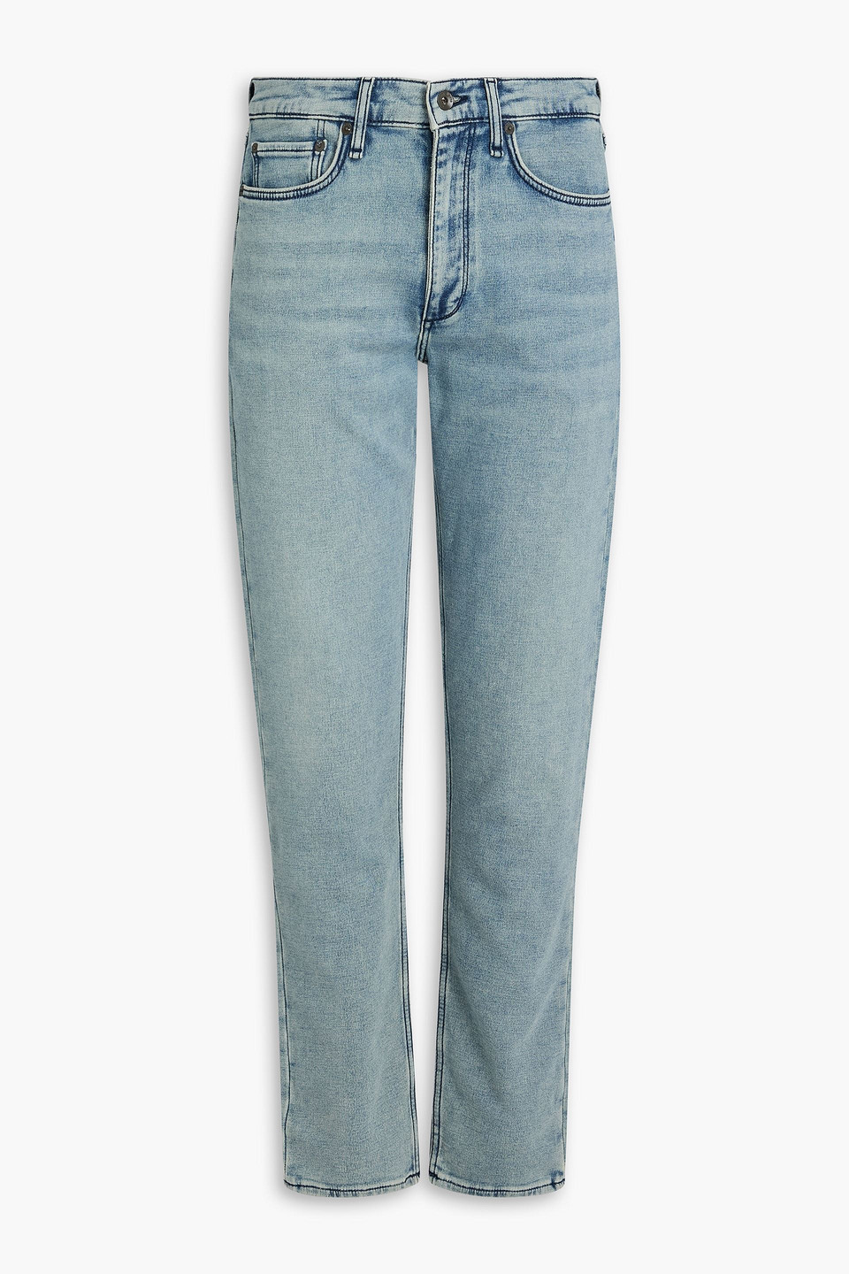 Rag & Bone Fit 2 Faded Denim-jersey Jeans In Blue