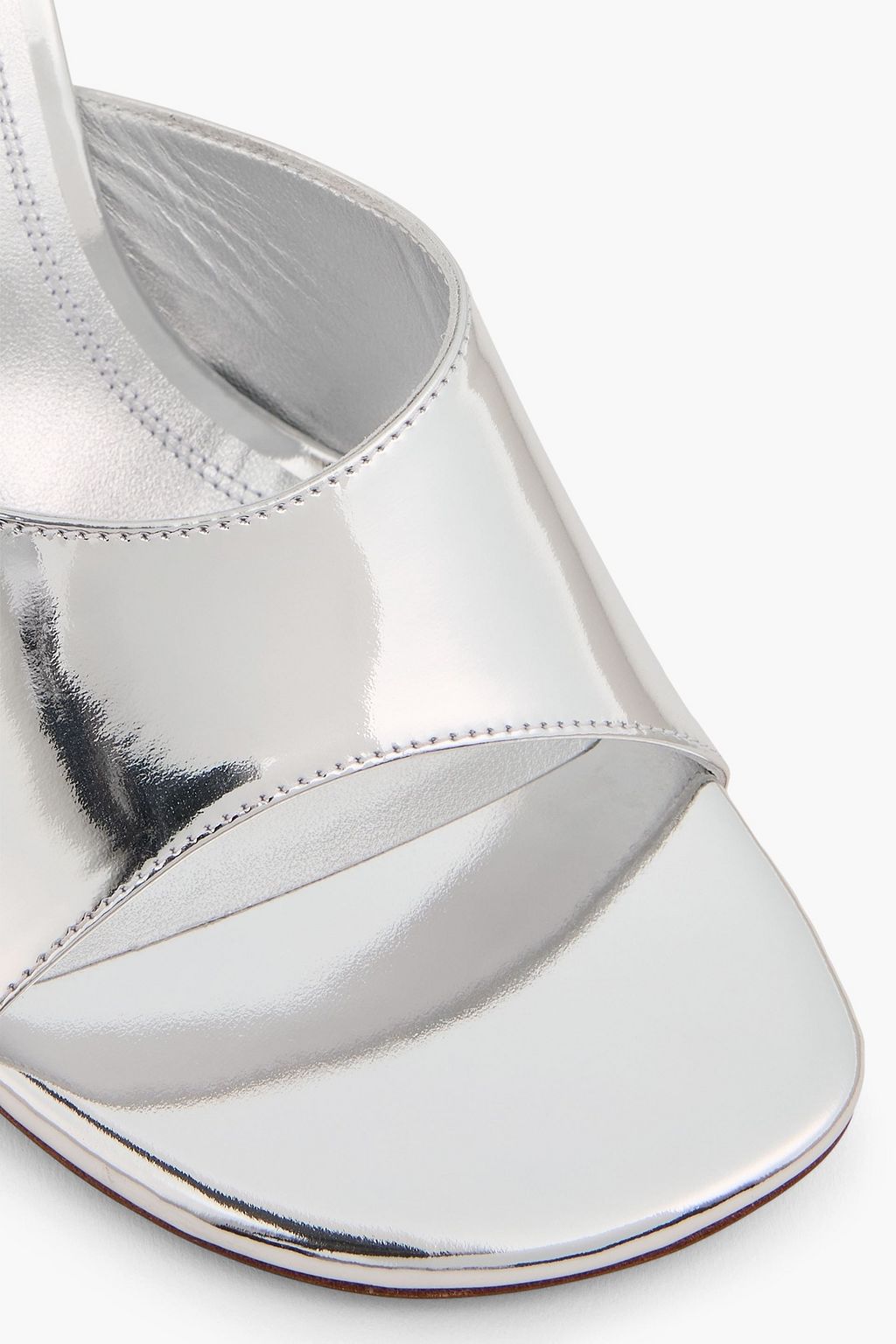 AMINA MUADDI Brigitte mirrored-leather mules