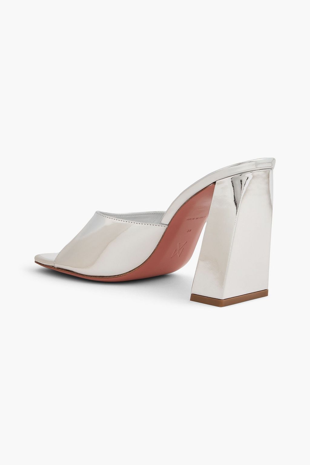 AMINA MUADDI Brigitte mirrored-leather mules