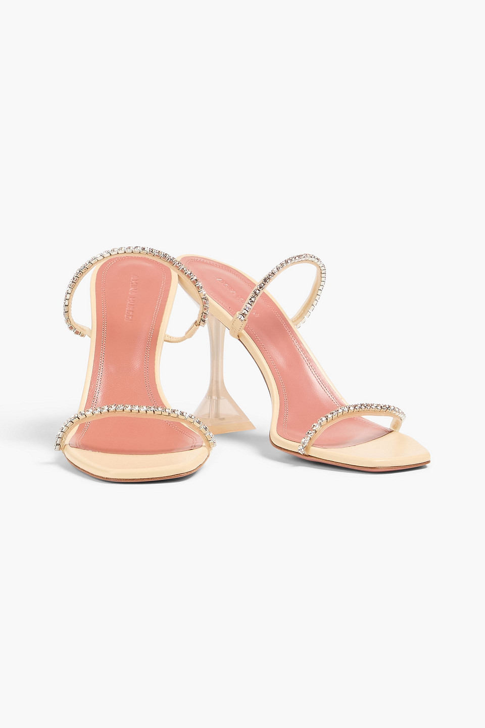 Amina Muaddi Gilda Crystal-embellished Pvc Mules In Multi