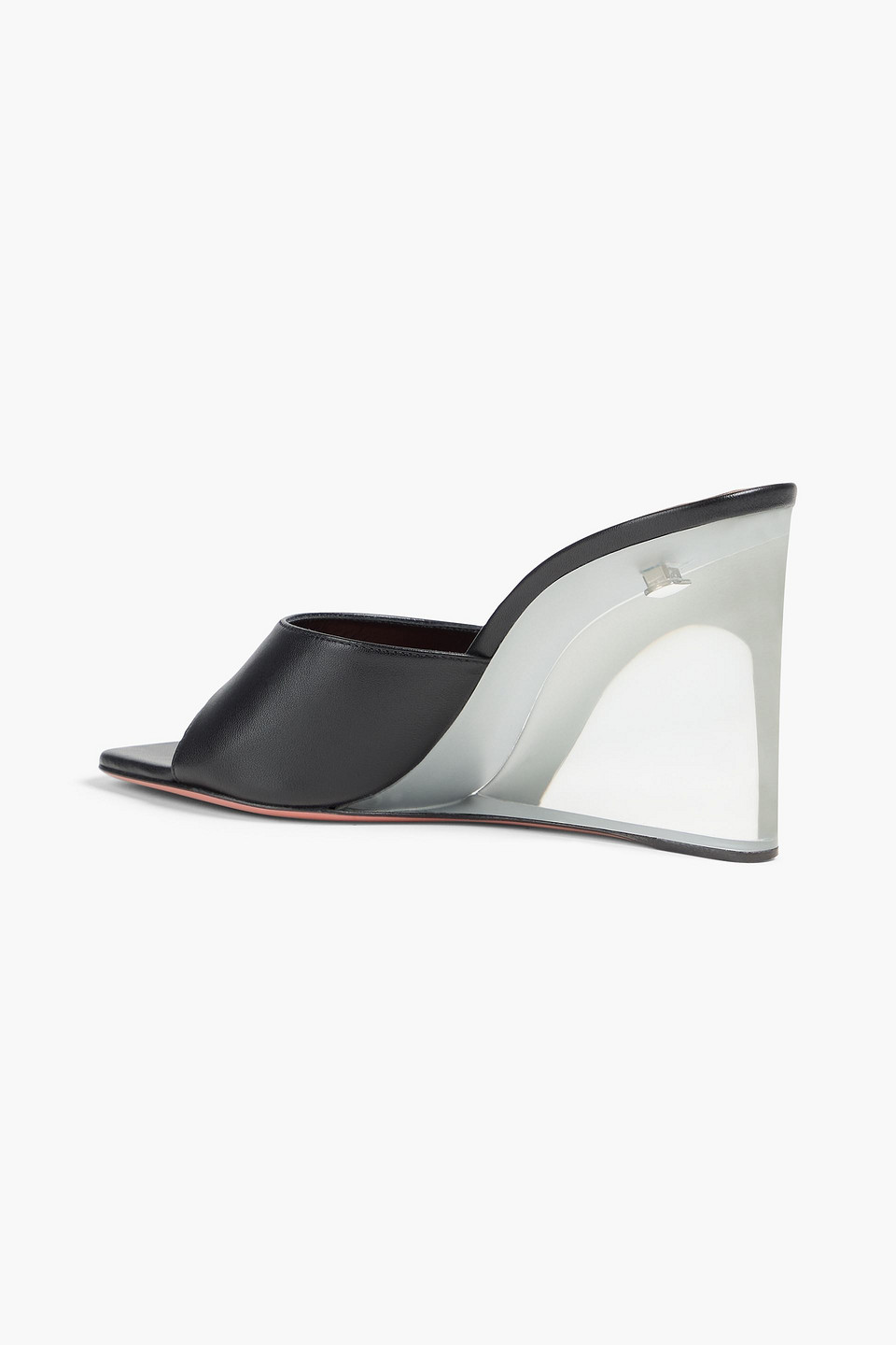 Amina Muaddi Lupita Leather Mules In Black