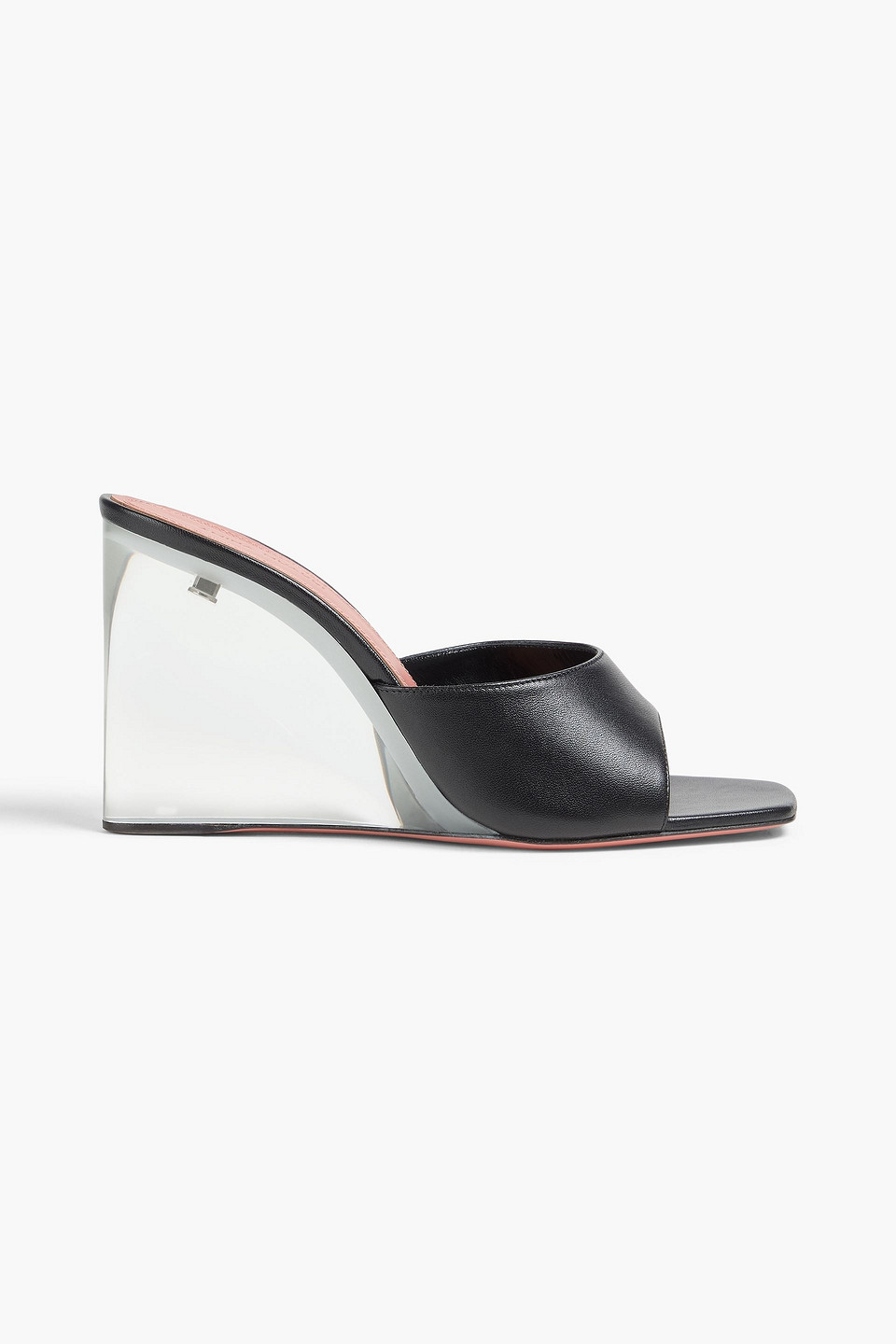 Amina Muaddi Lupita Leather Mules In Black