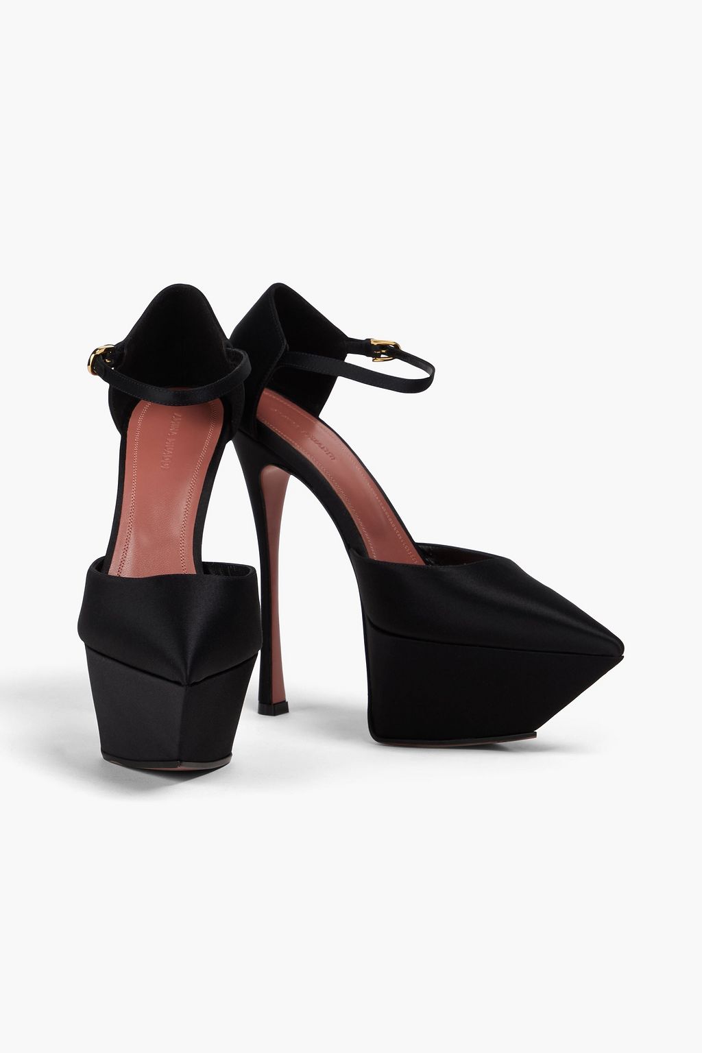 AMINA MUADDI حذاء ييجيت بكعب عالٍ من الساتان بنعل سميك