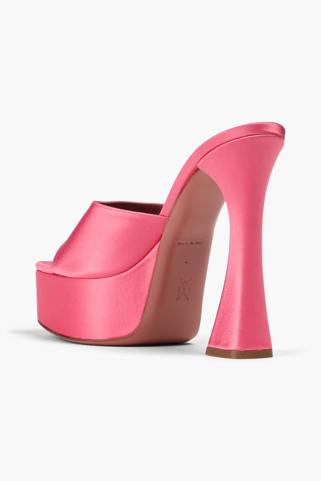 AMINA MUADDI Mules „Dalida“ aus Satin mit Plateau