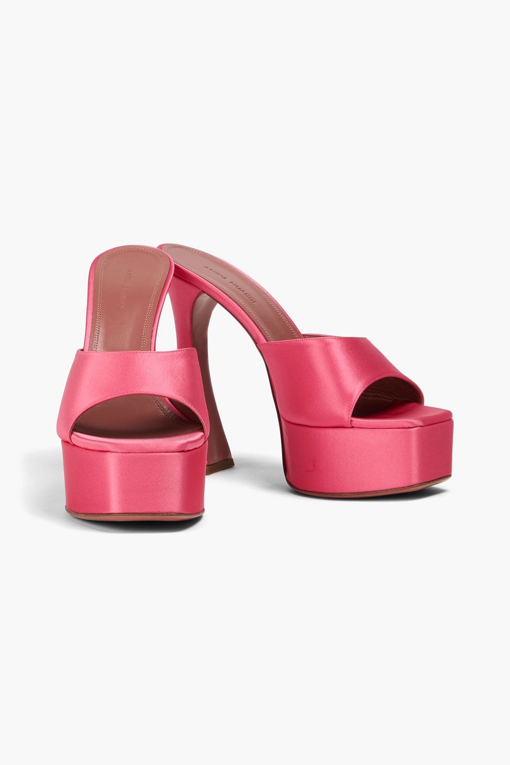 AMINA MUADDI Mules „Dalida“ aus Satin mit Plateau