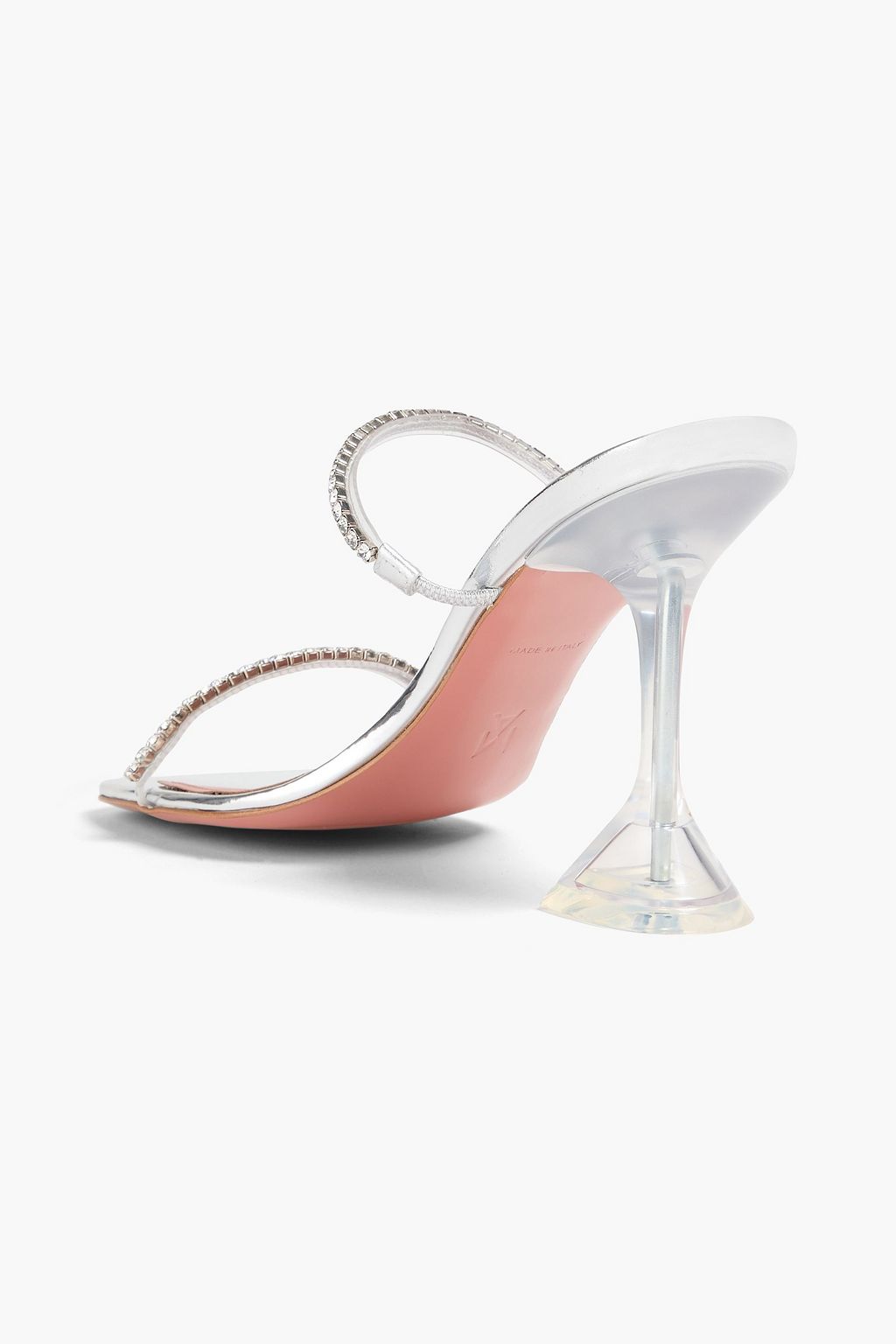 AMINA MUADDI Mules „Gilda“ aus PVC mit Kristallverzierung