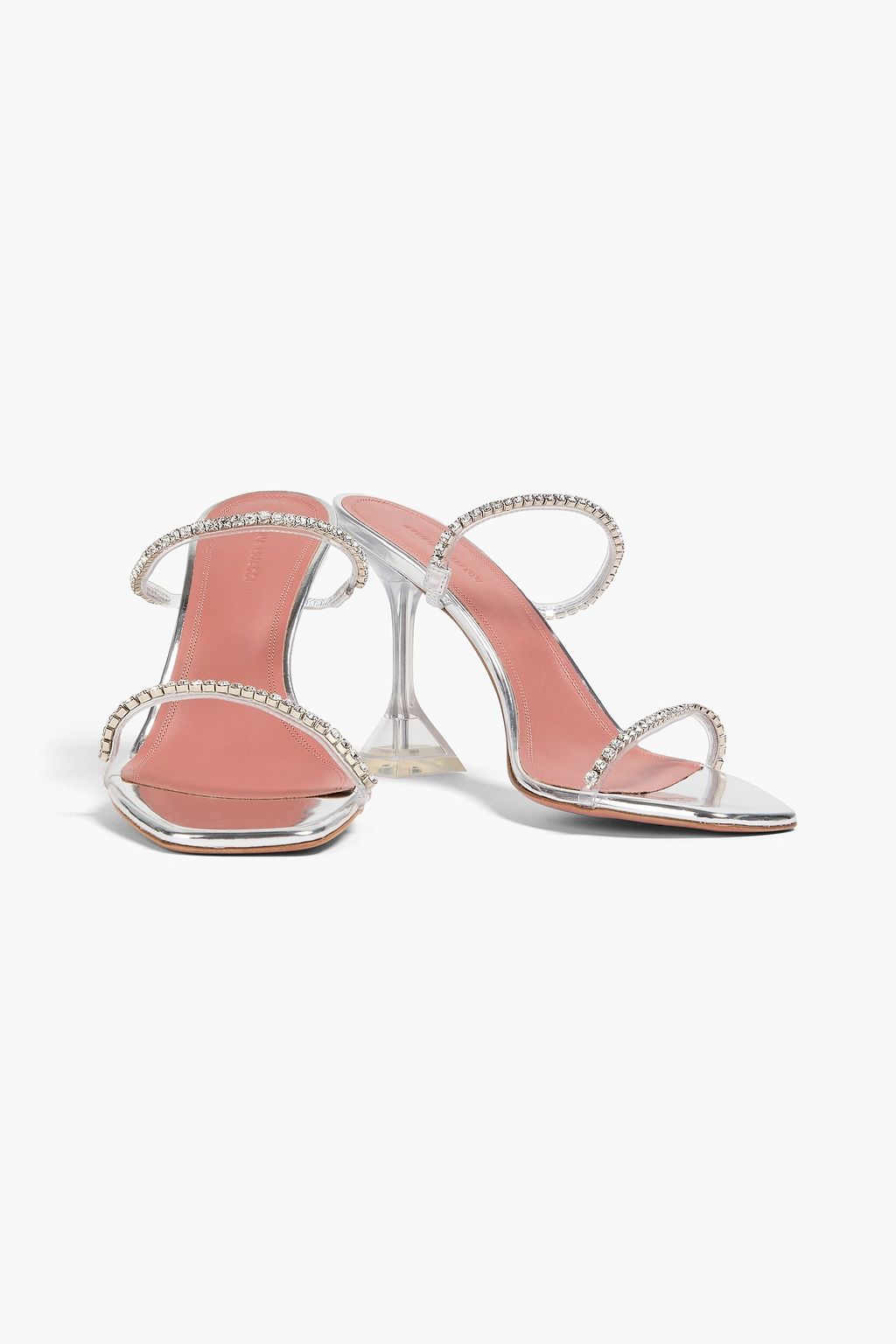 AMINA MUADDI Mules „Gilda“ aus PVC mit Kristallverzierung