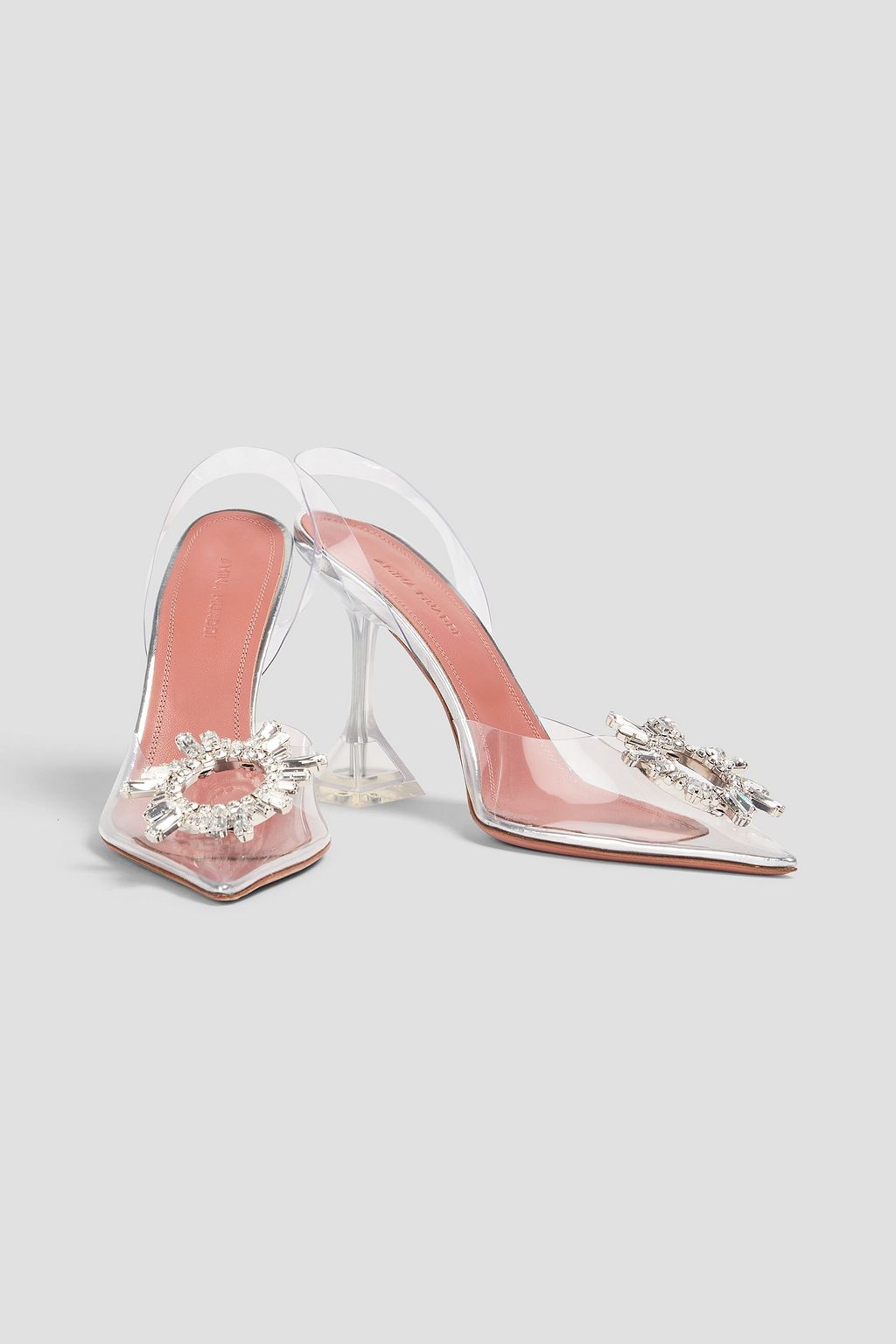AMINA MUADDI Begum crystal-embellished PVC slingback pumps