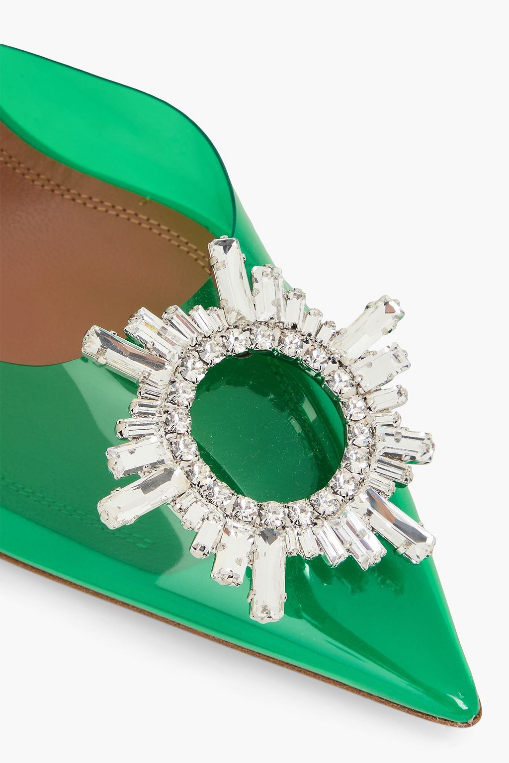 AMINA MUADDI Slingback-Pumps „Begum“ aus PVC mit Kristallverzierung