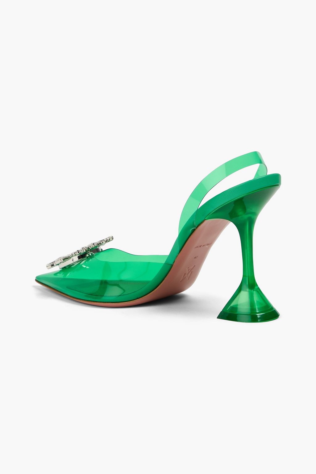 AMINA MUADDI Slingback-Pumps „Begum“ aus PVC mit Kristallverzierung