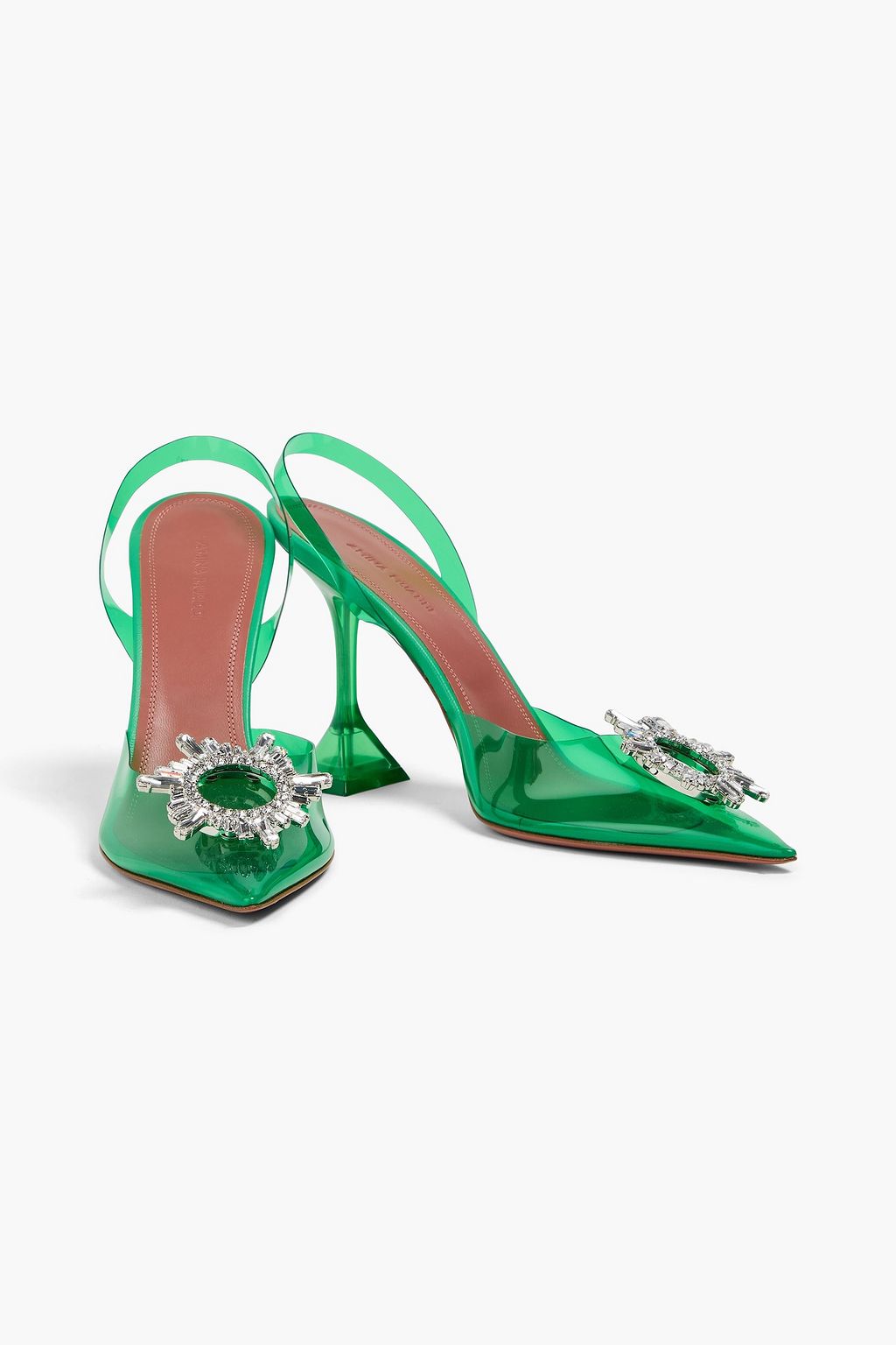 AMINA MUADDI Slingback-Pumps „Begum“ aus PVC mit Kristallverzierung