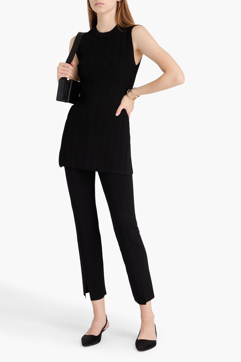 VERONICA BEARD Semma ribbed-knit top
