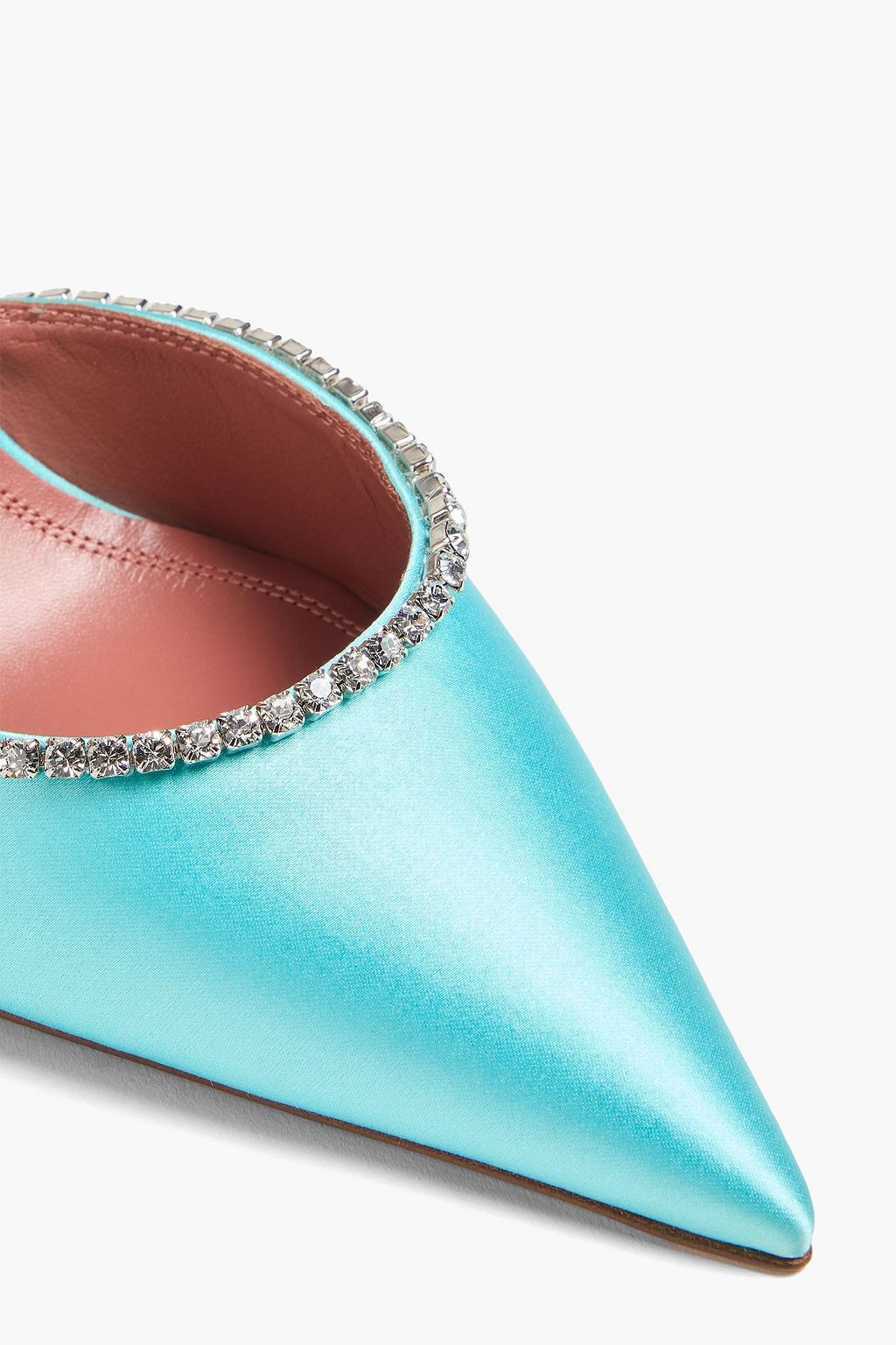 AMINA MUADDI حذاء ميول "جيلدا" من الساتان مزين بالكريستال