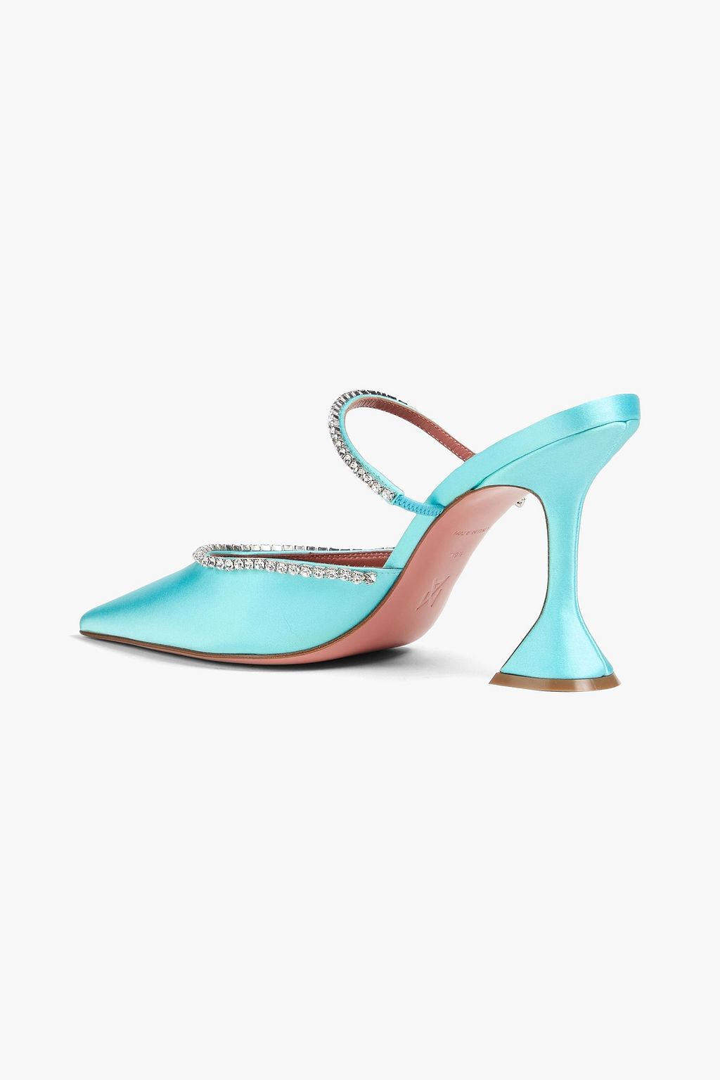 AMINA MUADDI حذاء ميول "جيلدا" من الساتان مزين بالكريستال