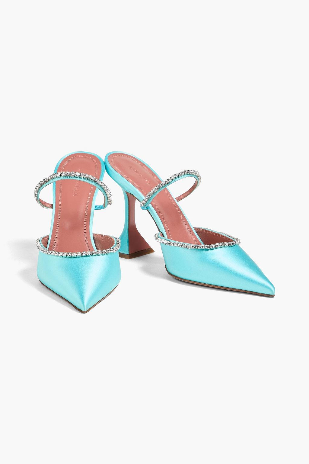 AMINA MUADDI حذاء ميول "جيلدا" من الساتان مزين بالكريستال