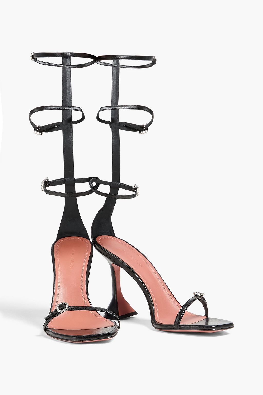 AMINA MUADDI صندل "روبين" من الجلد مزين بالكريستال