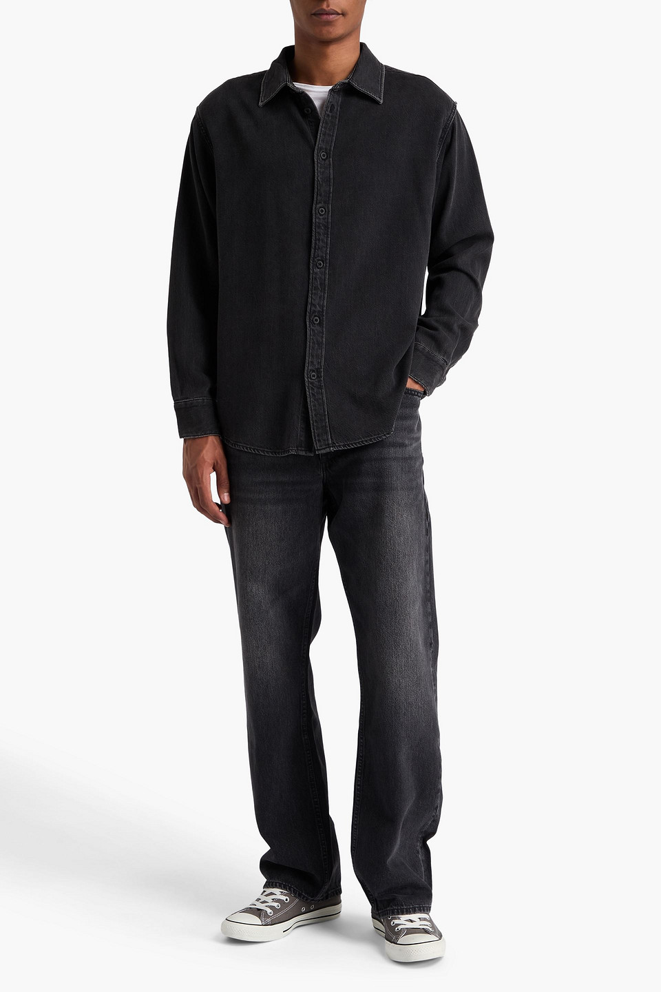  Rag & Bone - Matthew Denim Shirt - Black - L 