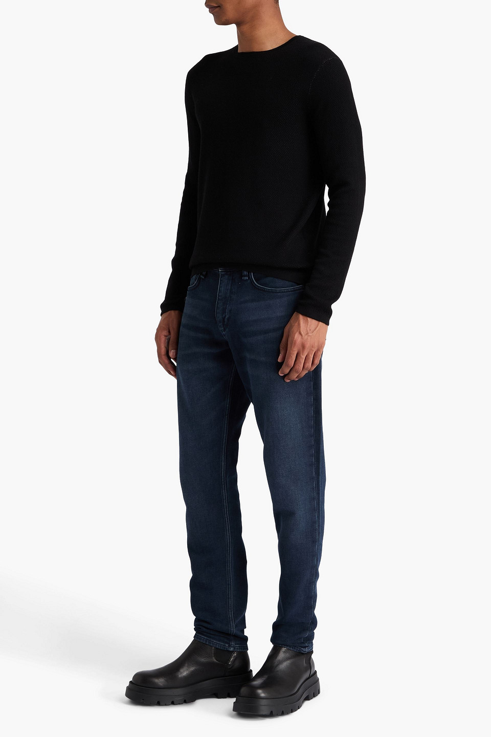 Rag & Bone Bennett Cotton And Wool-blend Sweater In Black