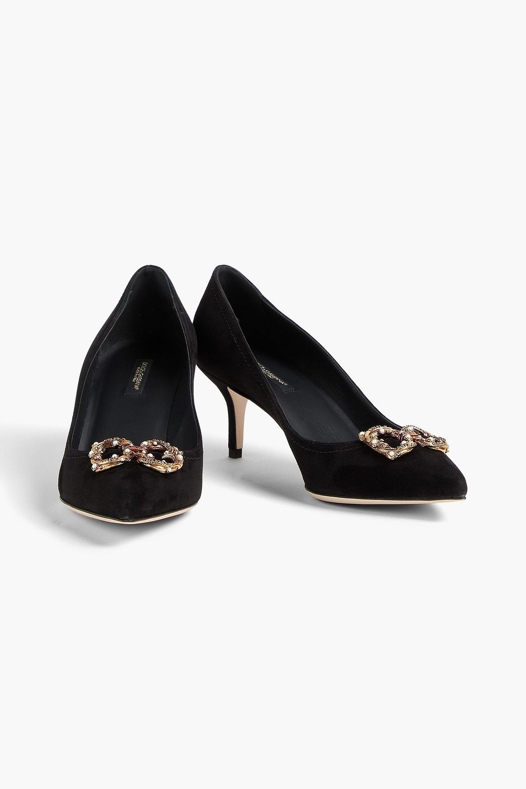 DOLCE&GABBANA Embellished suede pumps