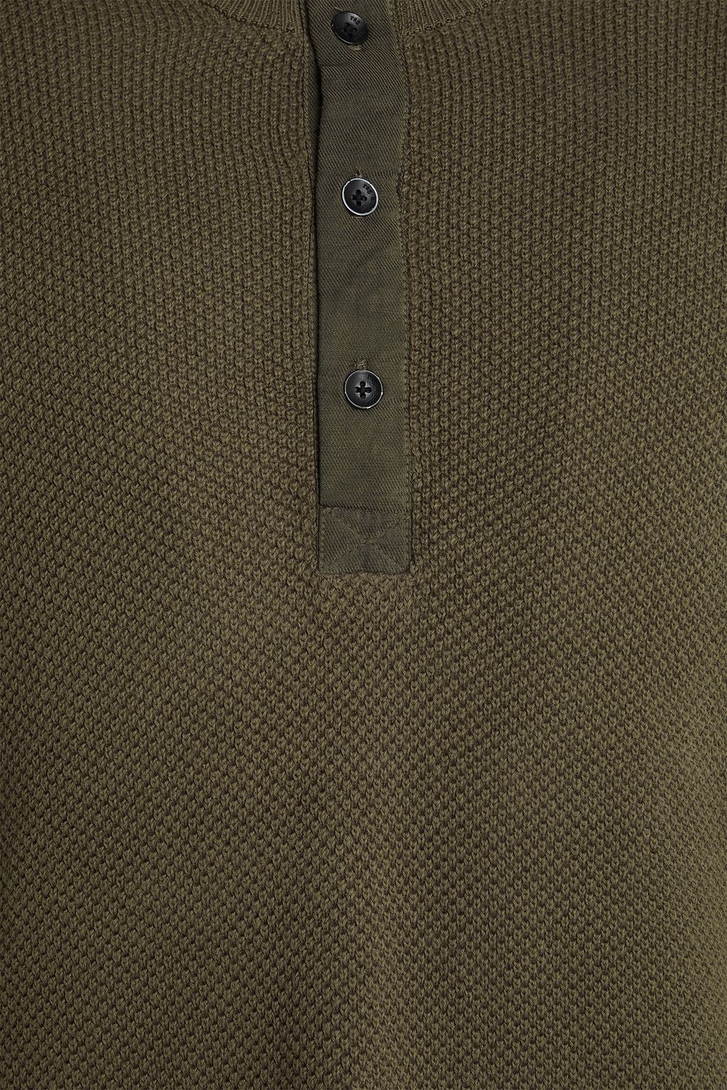 RAG & BONE Dexter cotton-piqué Henley sweater