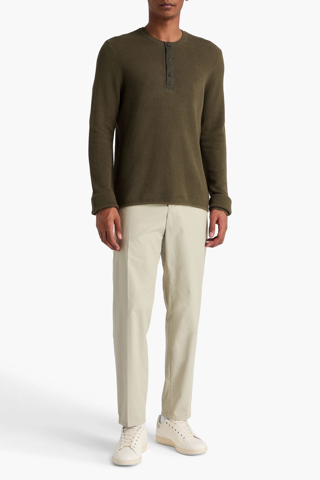 RAG & BONE Dexter cotton-piqué Henley sweater